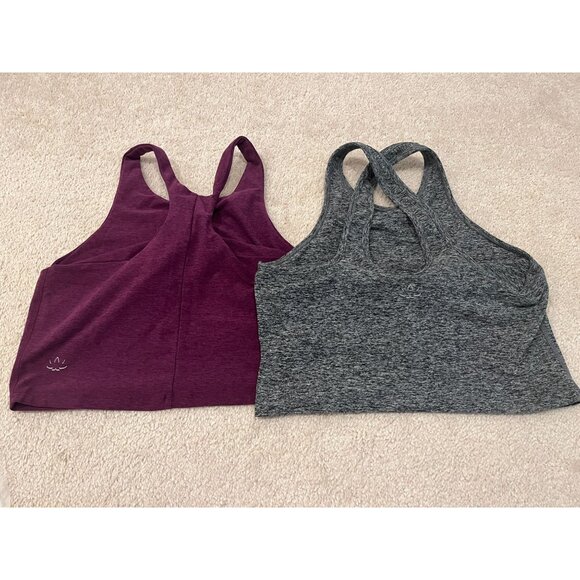Beyond Yoga Tops - Lot of 2 Beyond Yoga Spacedye Tank Tops Purple Grey Size XL EUC Bra Cropped